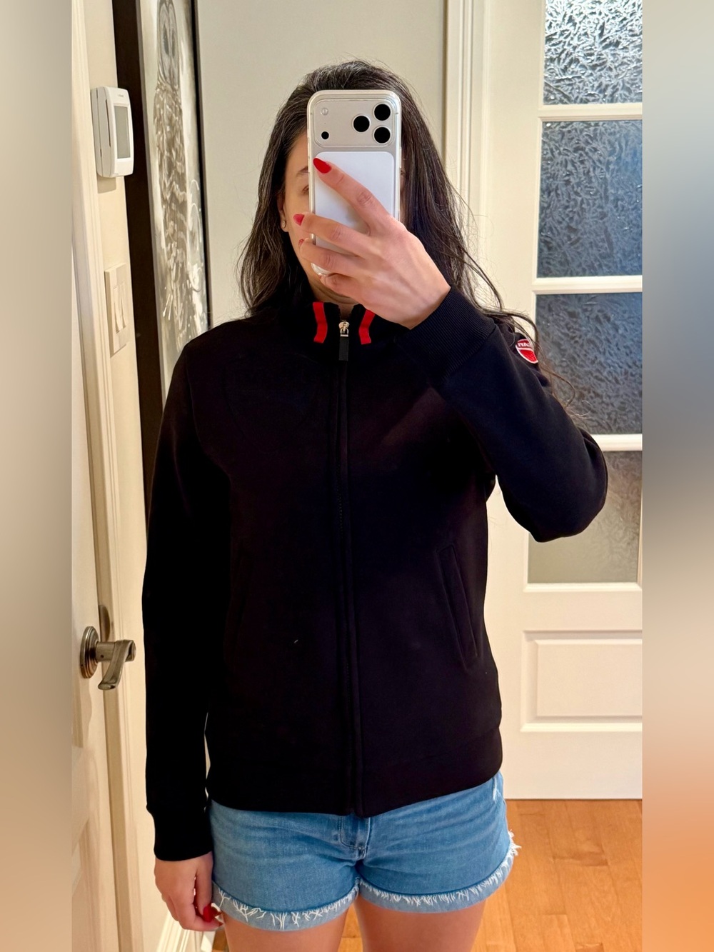 NWOT❗️Ducati Women's Black Lightweight Zip Jacket with Red Trim - Size M